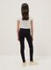 Girls' black leggings in stretchy cotton skinny fit_1