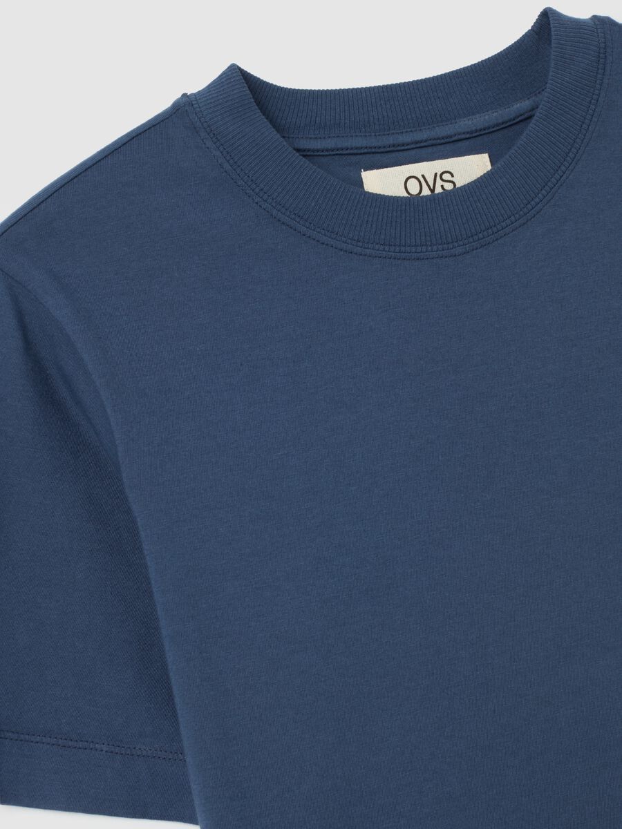 Blue T-shirt in pure Italian cotton regular fit_5