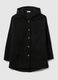 Black regular fit coat with buttons and hood_4