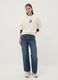 Sweatshirt bege em algod&atilde;o puro com estampado Stitch_1