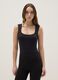 Black Slim Fit Bodysuit with Square Neckline_2