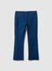 Blue Bootcut Trousers in Stretch Cotton Regular Fit_4