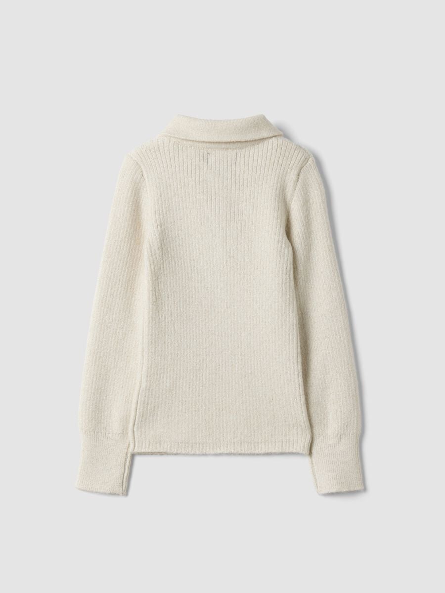 Girls&rsquo; white ribbed viscose-blend top_1