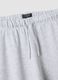 Pantaloni culotte grigio melange in misto cotone e viscosa_2