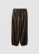 Brown barrel-fit trousers with regular waist_0