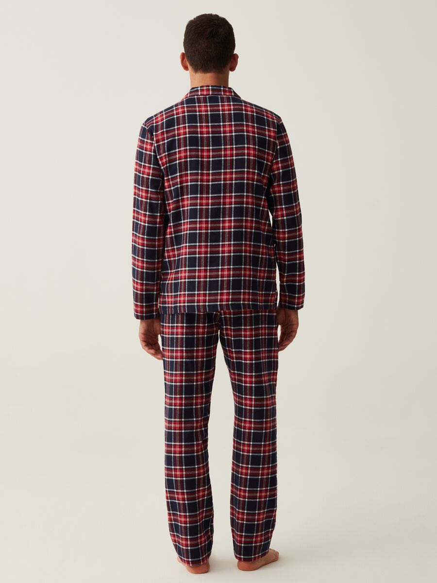 Full-length flannel pyjamas with tartan pattern_2