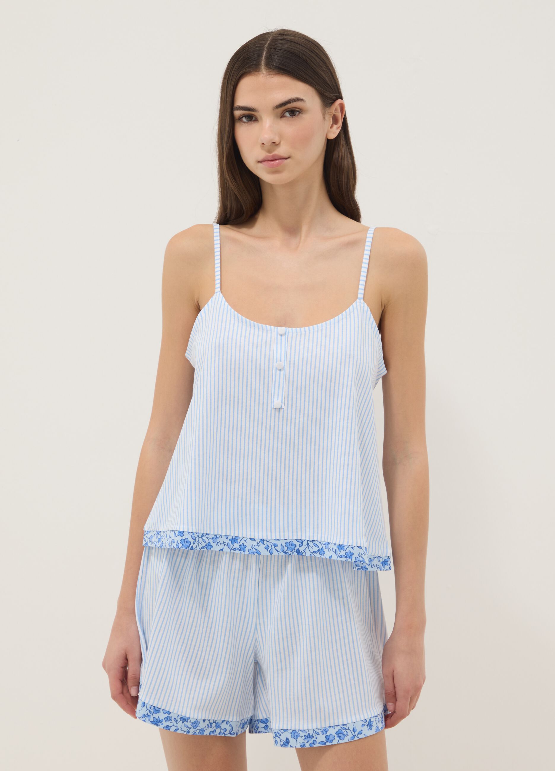 Light blue striped organic cotton pyjamas