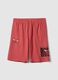 Red cotton blend shorts regular fit with Chicago Bulls print_0