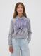 Grey pure cotton hoodie with Lilo & Stitch print for girls_0