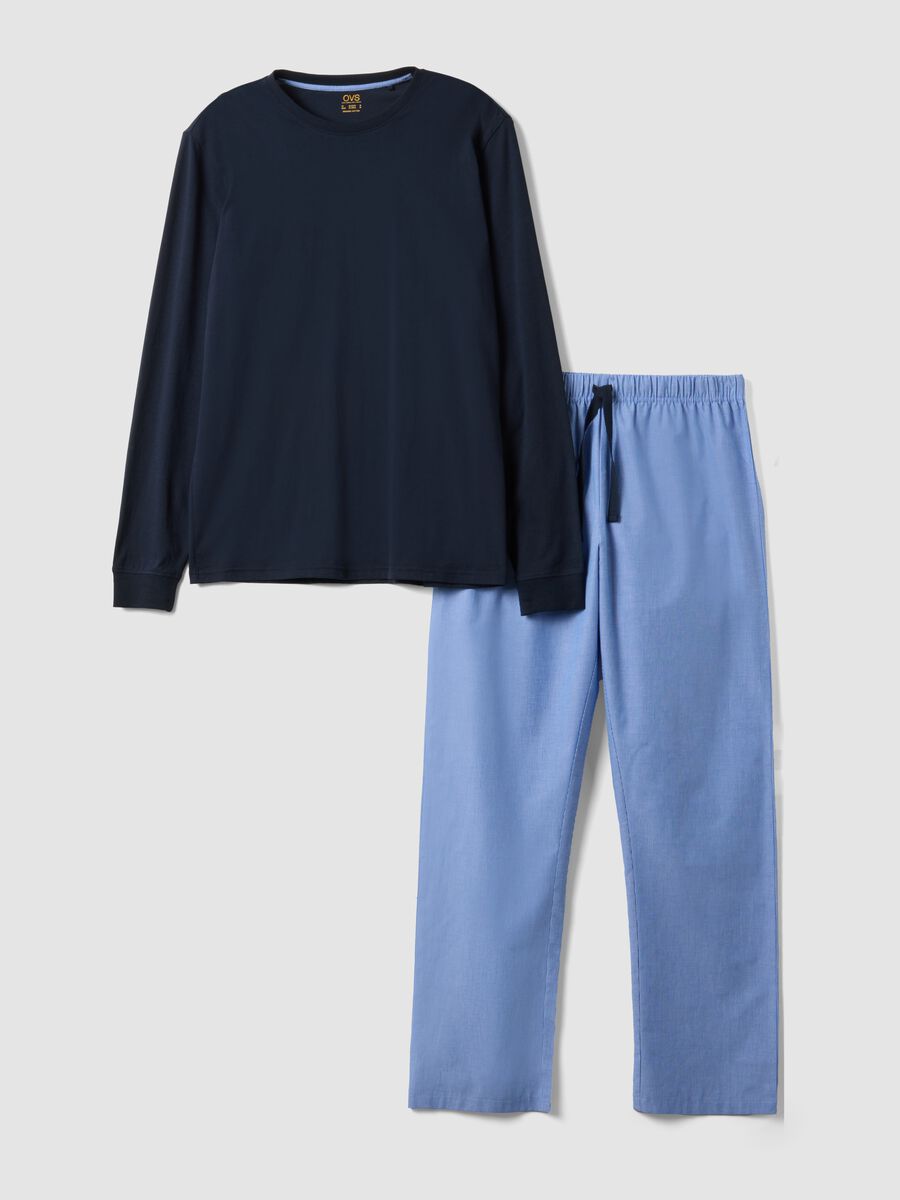 Brauner gestreifter Pyjama aus reiner Bio-Baumwolle, Regular Fit_4