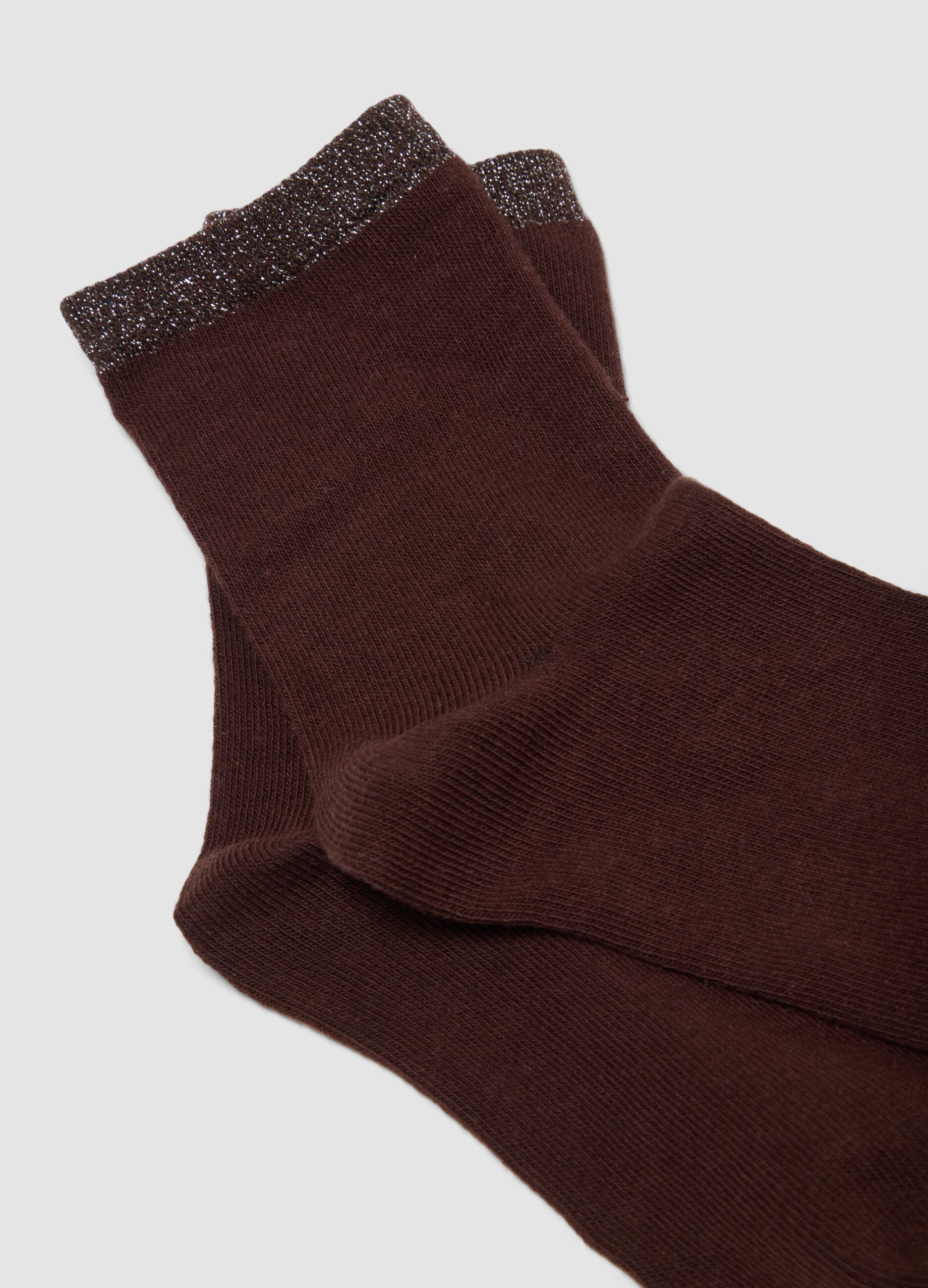 2-pack of brown organic cotton-blend socks with pattern