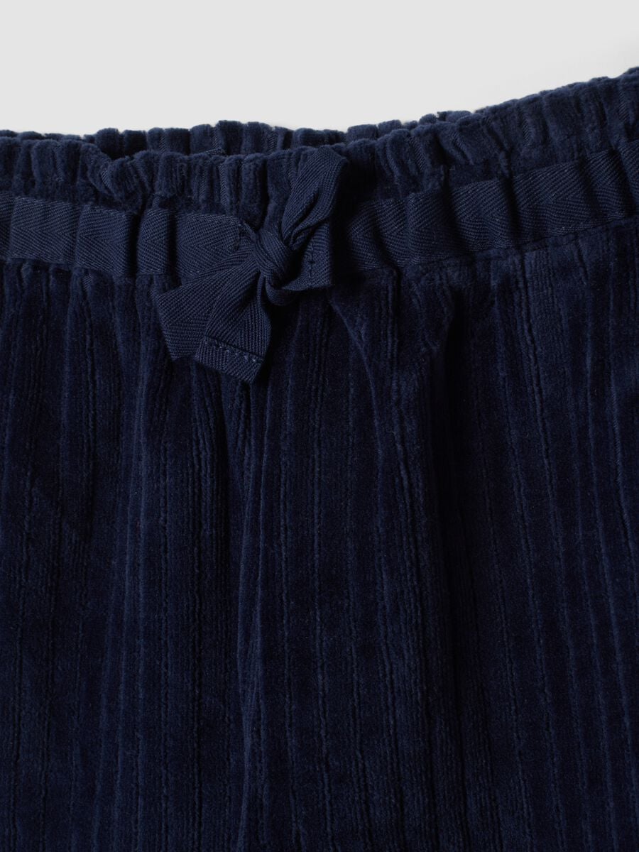 Blue ribbed cotton-blend trousers_2