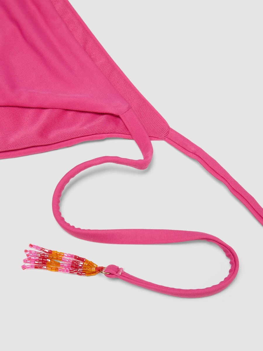 Bas de bikini rose en tissu stretch_5