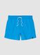 Blue swim shorts with elasticated waistband and contrast drawstring_0