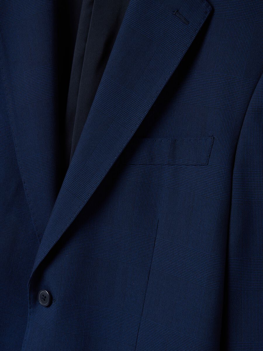Blue Single-Breasted Slim Fit Jacket_1
