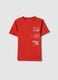 Boy's regular fit red pure cotton t-shirt with print_0