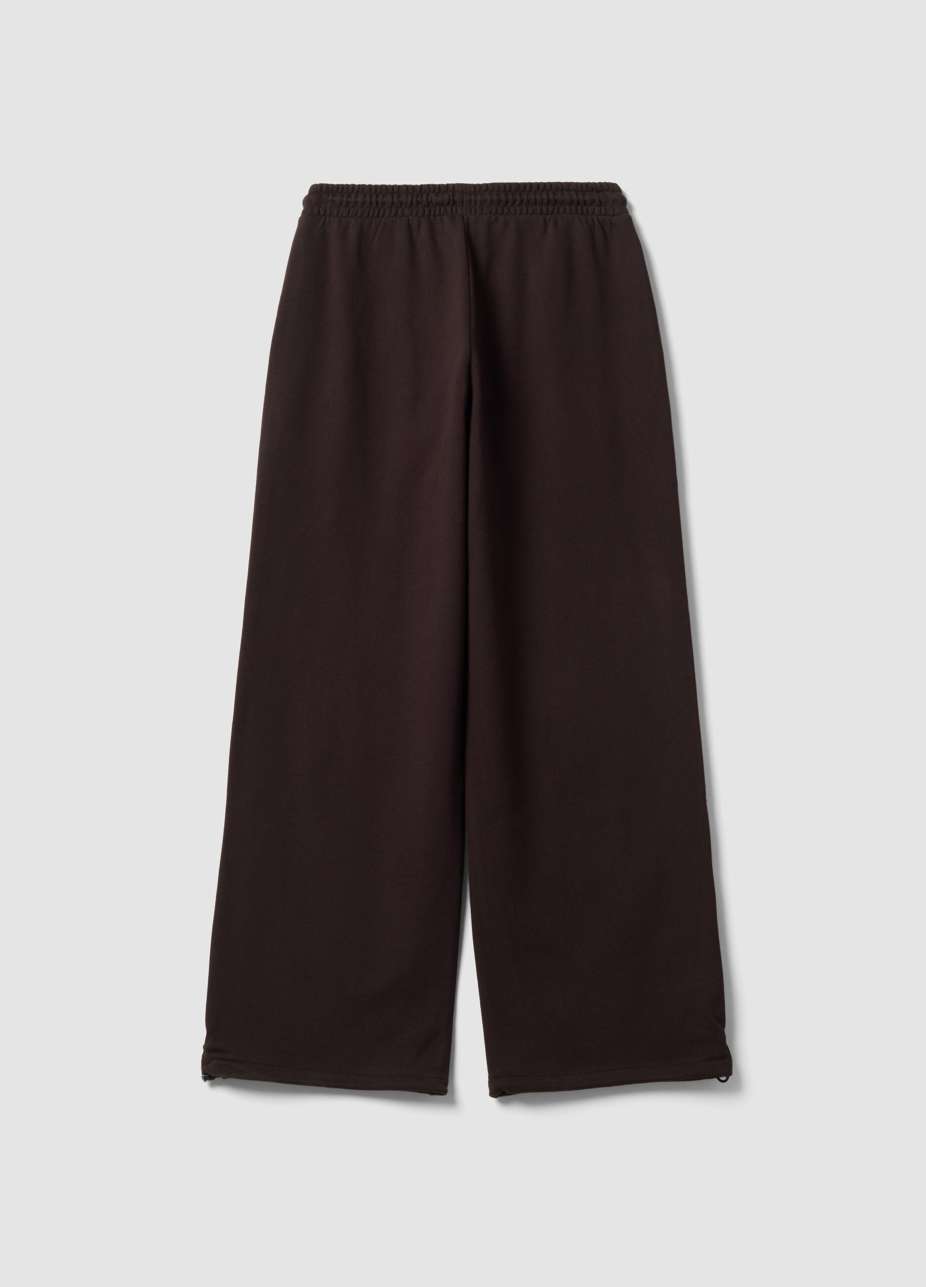 Braune Jogger aus reiner Baumwolle mit elastischem Bund, Oversize-Fit