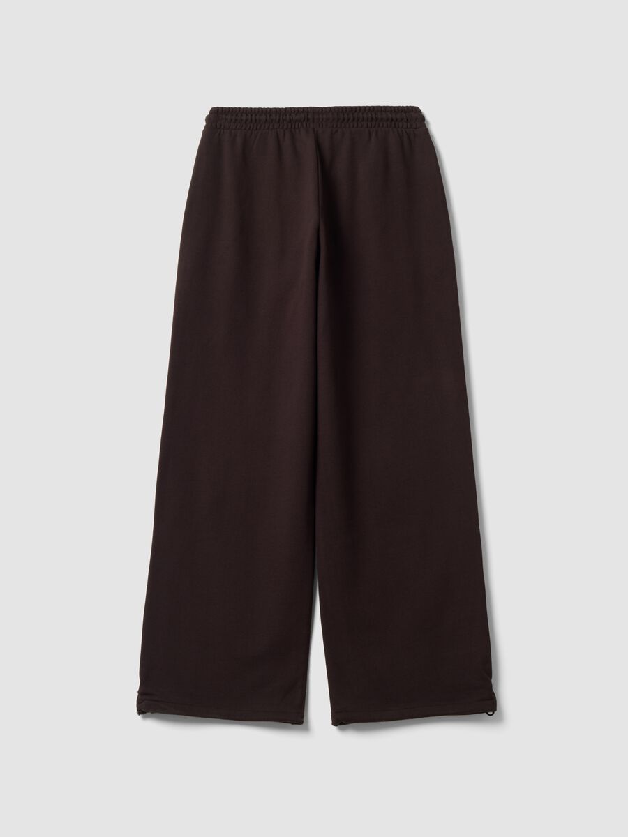 Braune Jogger aus reiner Baumwolle mit elastischem Bund, Oversize-Fit_2