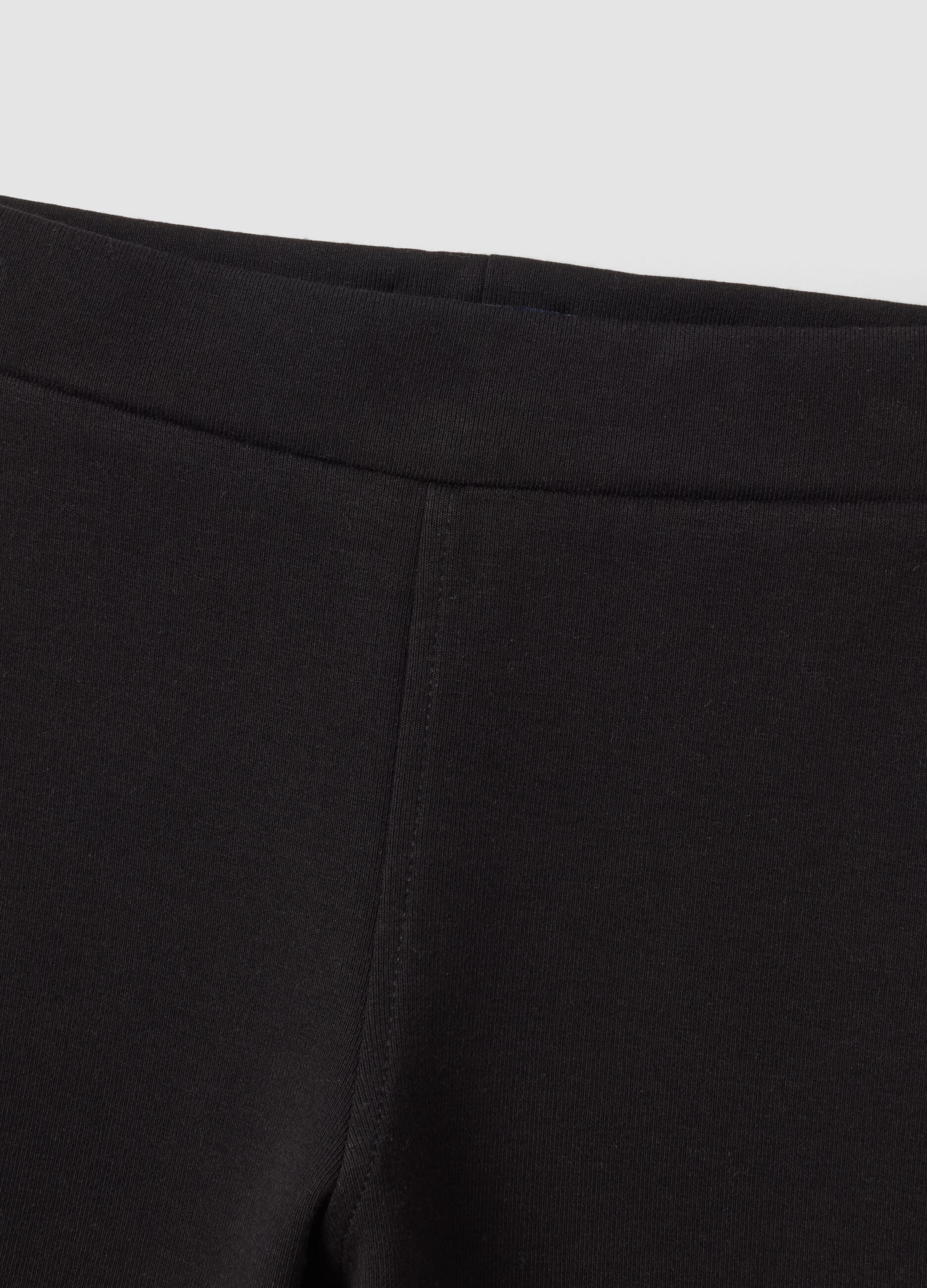 Black flared-fit stretch cotton leggings for girls