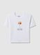 Regular fit white pure cotton T-shirt with spritz print_4