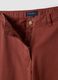 Red wide-leg cotton chino trousers with contrast side stripes_1