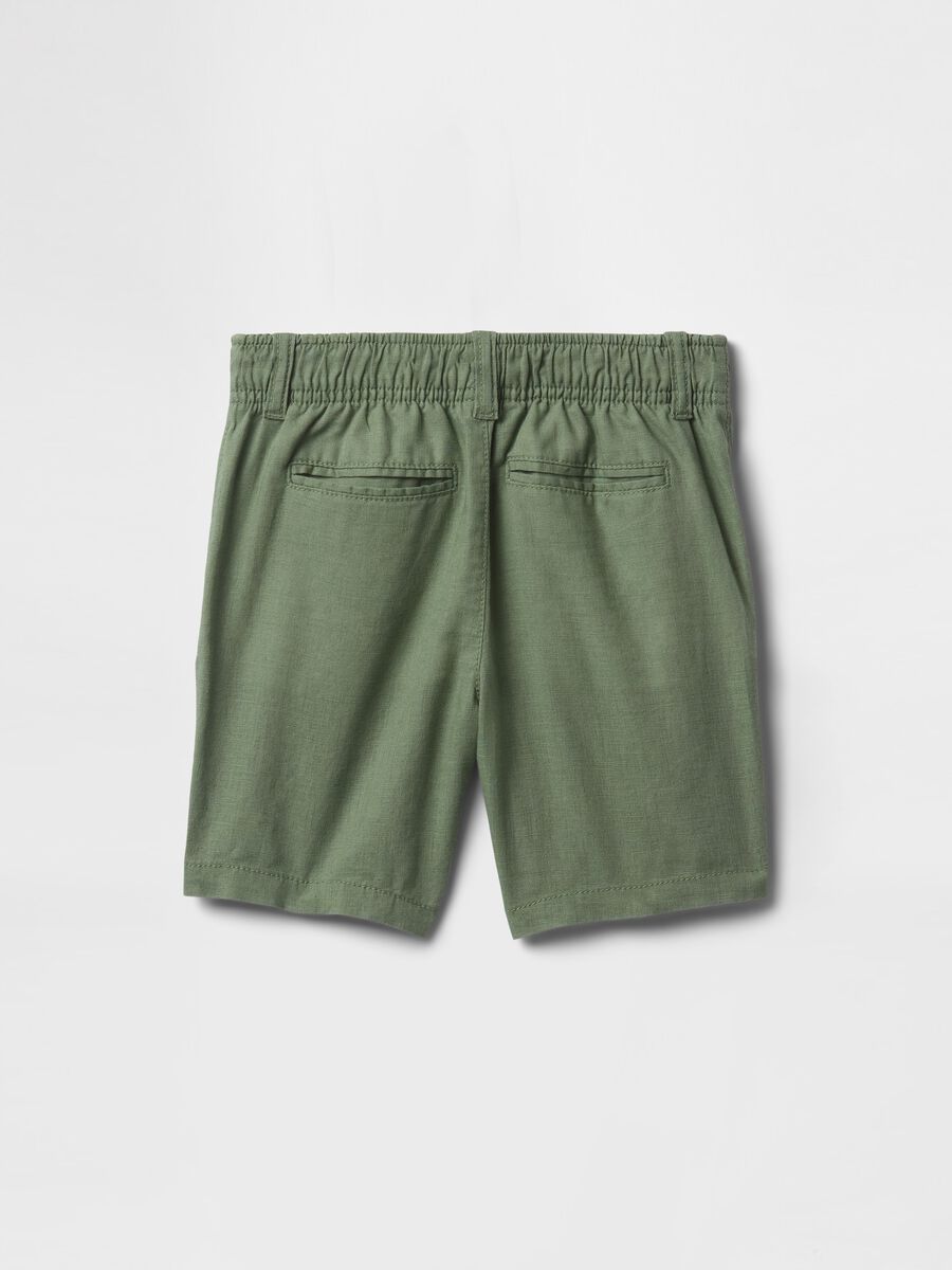 Green Linen and Cotton Shorts for GAP Kids_2