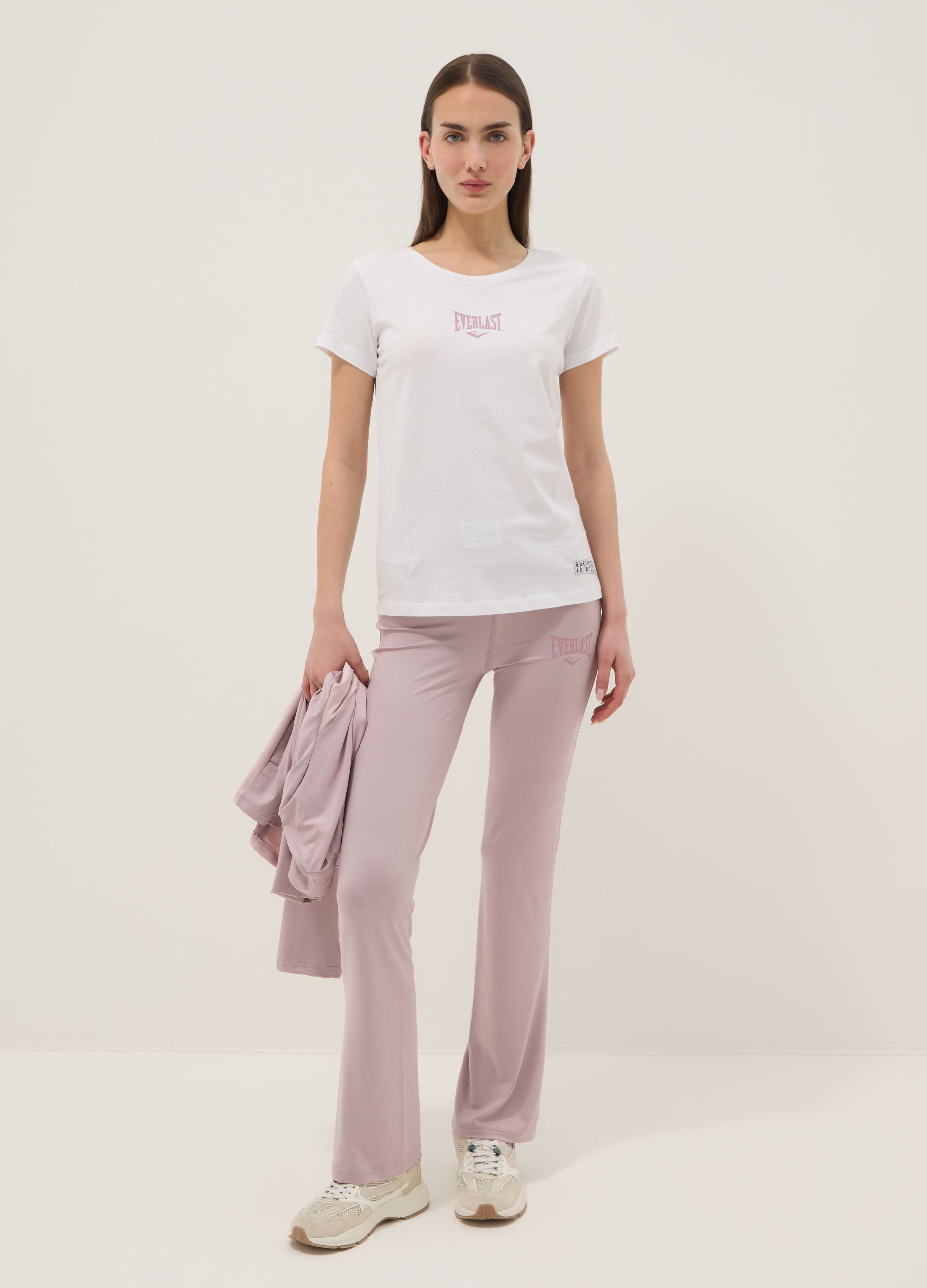 Wei&szlig;e T-Shirt aus reiner Baumwolle im Regular-Fit mit Logo