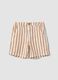 Multicolour striped cotton and linen blend shorts for toddlers with regular fit_0