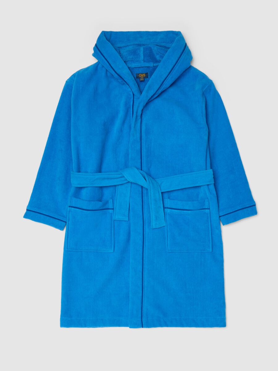 Boys' blue robe in pure organic cotton_0