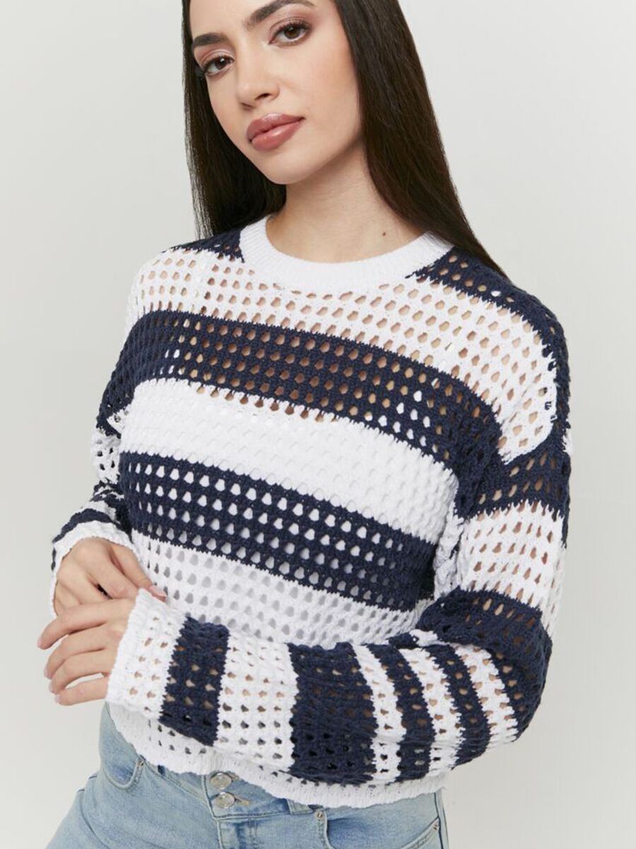 Multicolour open-knit long-sleeve top - regular fit_2