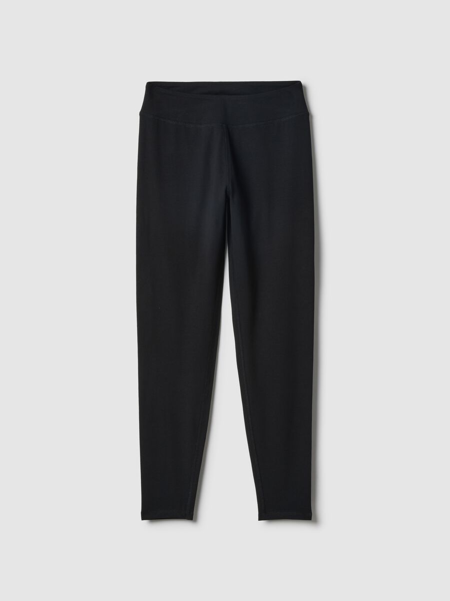 Slim fit black stretch cotton leggings_4