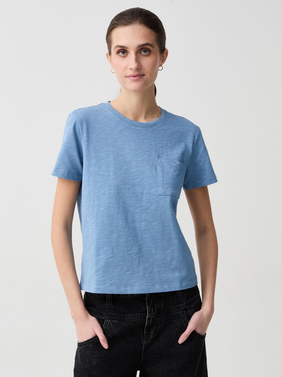 Camiseta Essential de algodón jaspeado con bolsillo_0