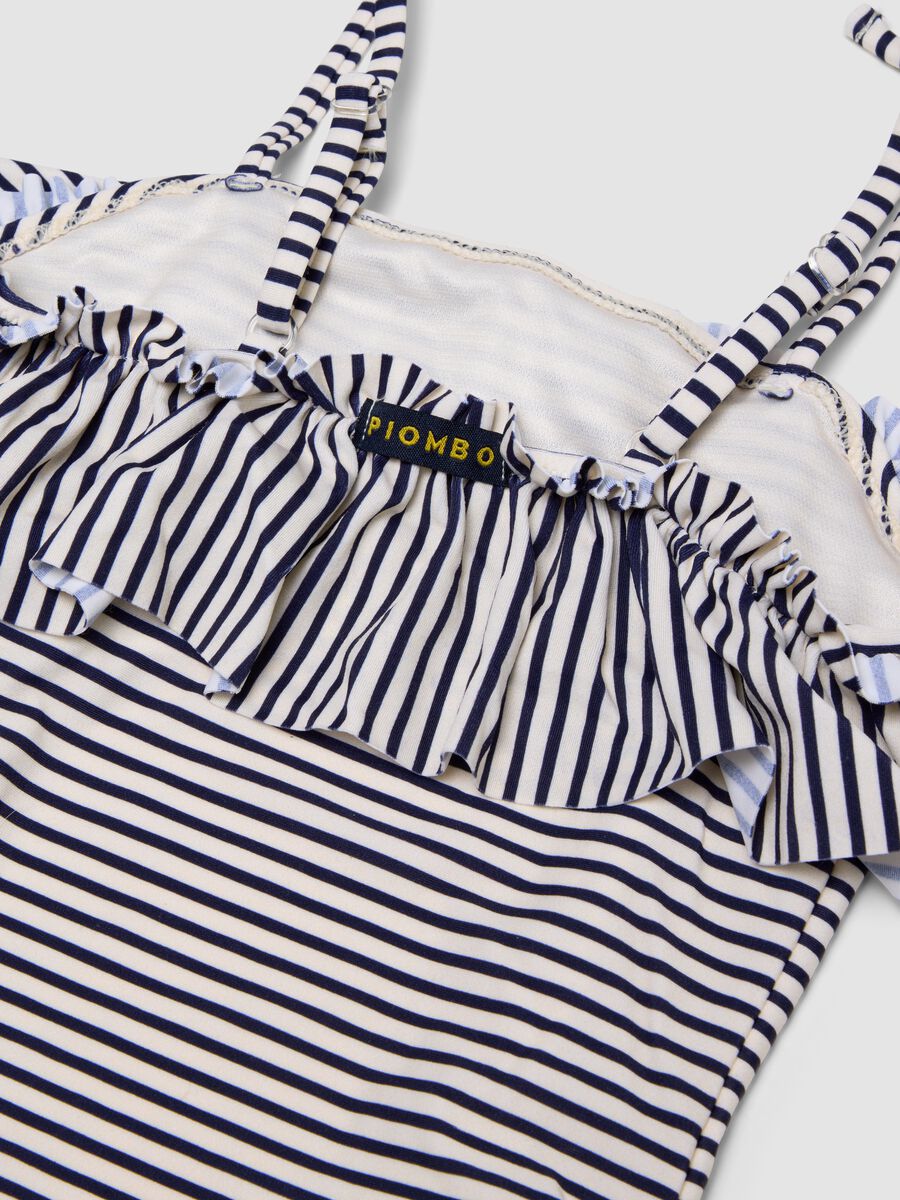 Blue striped stretch fabric swimsuit_3