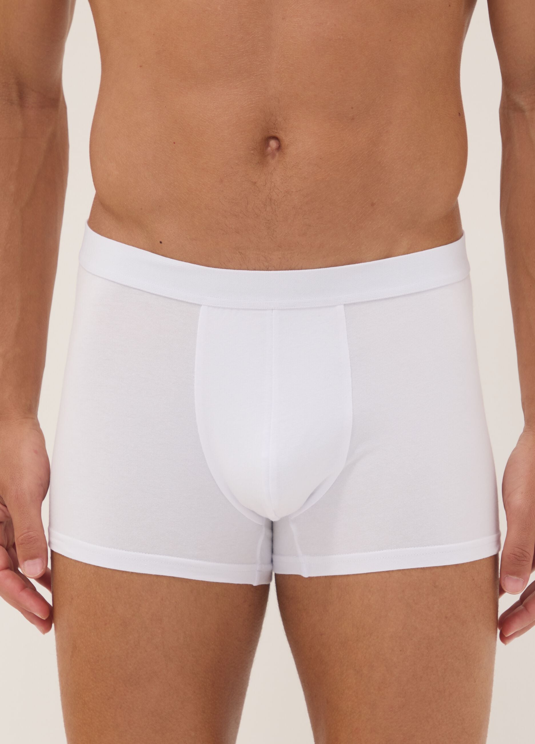 5er-Pack wei&szlig;e Boxershorts aus elastischer Bio-Baumwolle
