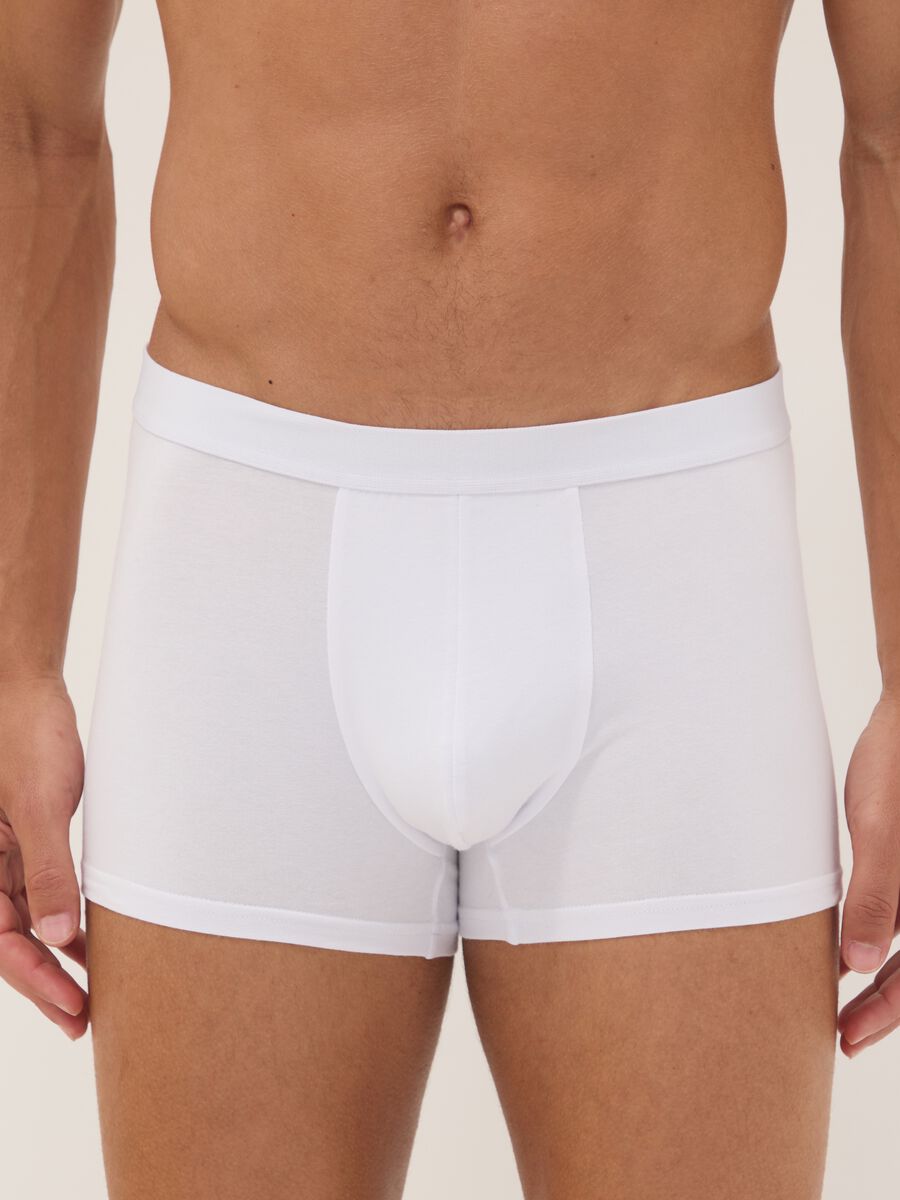 5er-Pack wei&szlig;e Boxershorts aus elastischer Bio-Baumwolle_1