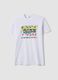 White pure cotton regular fit T-shirt with SpongeBob print_4