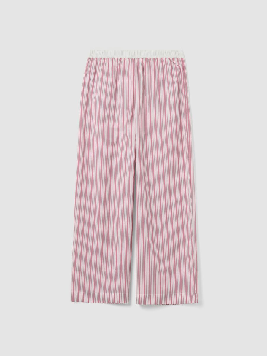 Pink organic cotton striped regular-fit pyjama trousers_1