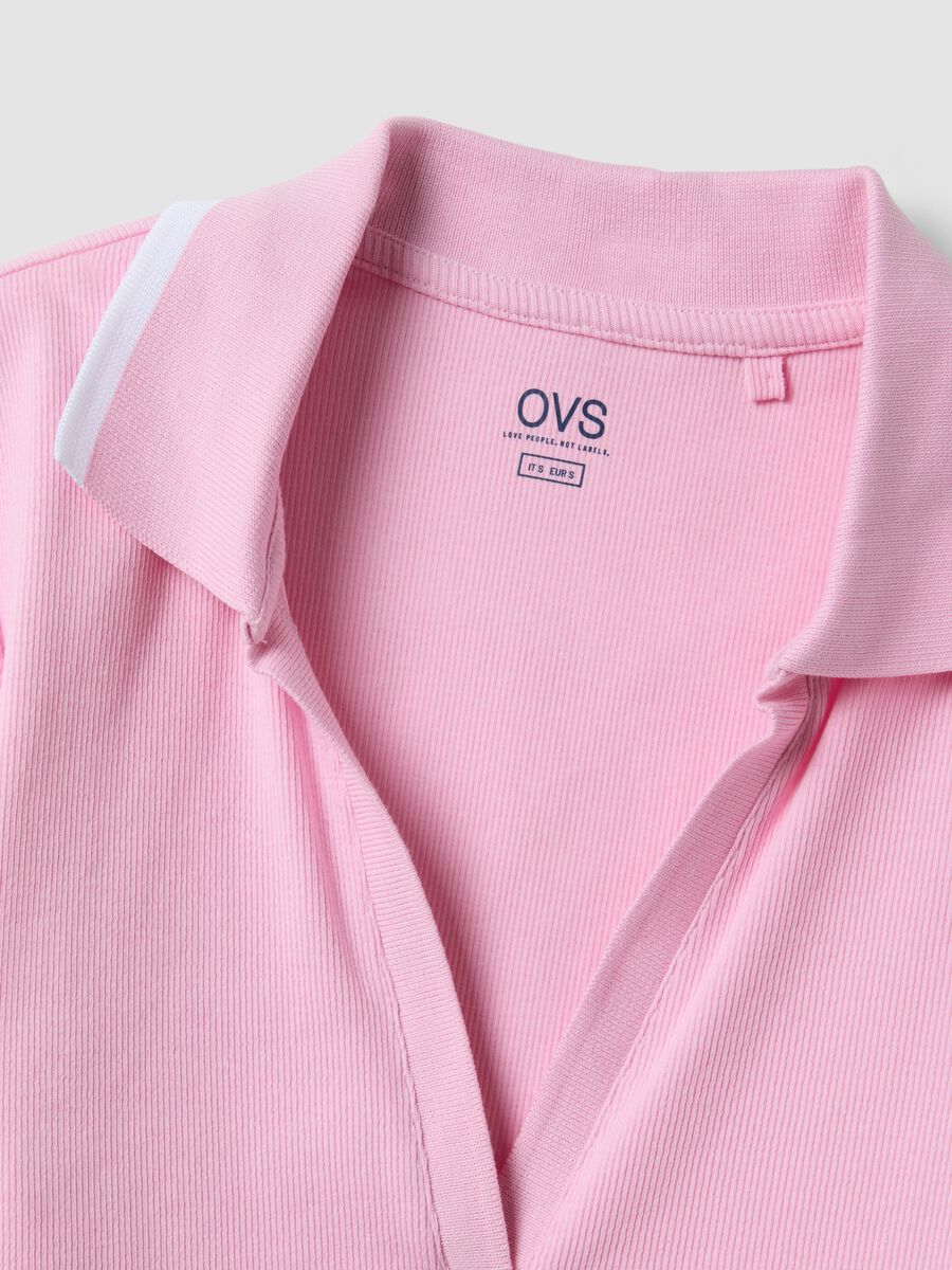 Ružičasta polo majica kratkih rukava od rastezljivog pamuka, regular kroj_5