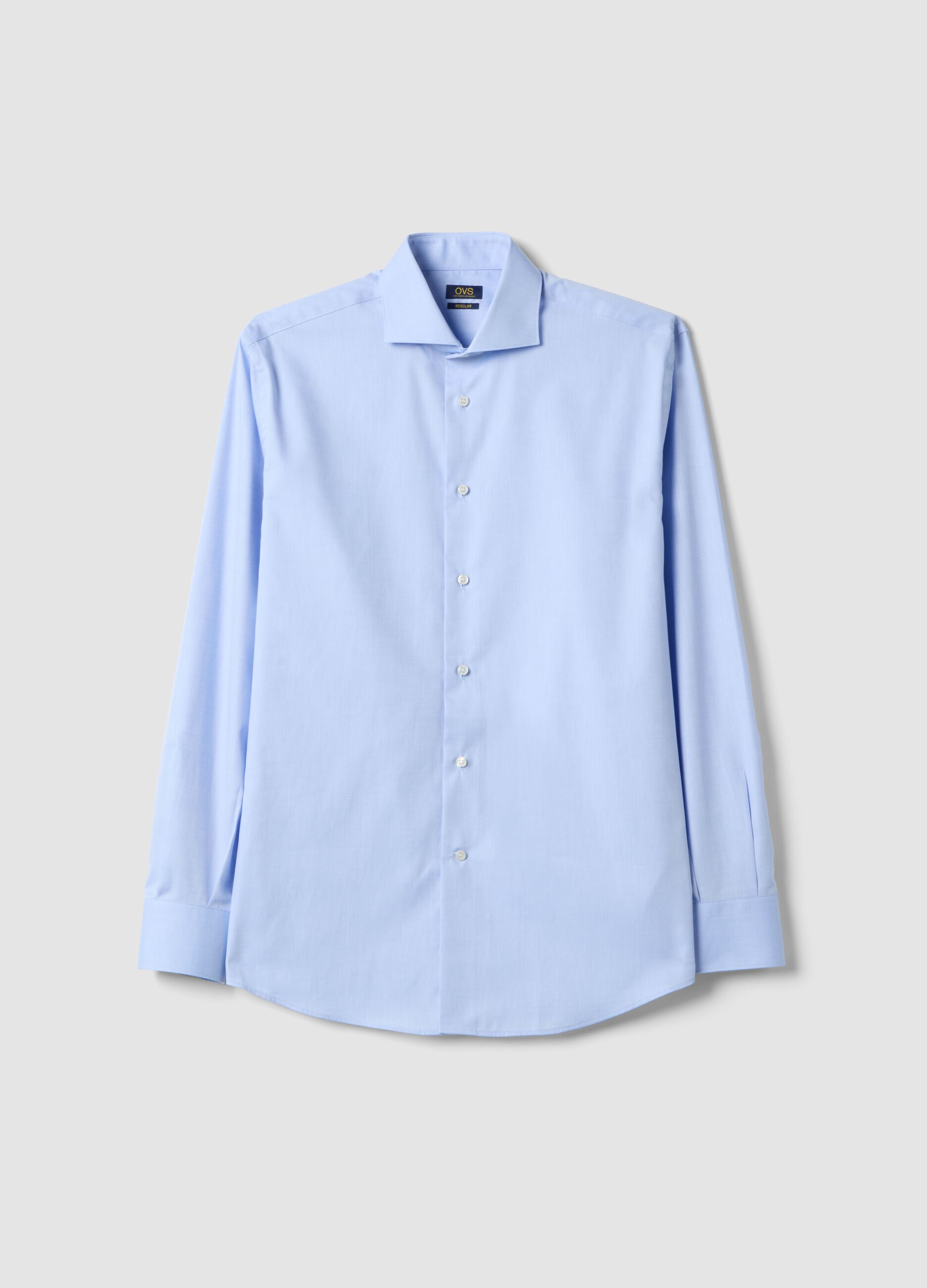 Light blue pure cotton regular fit easy iron shirt