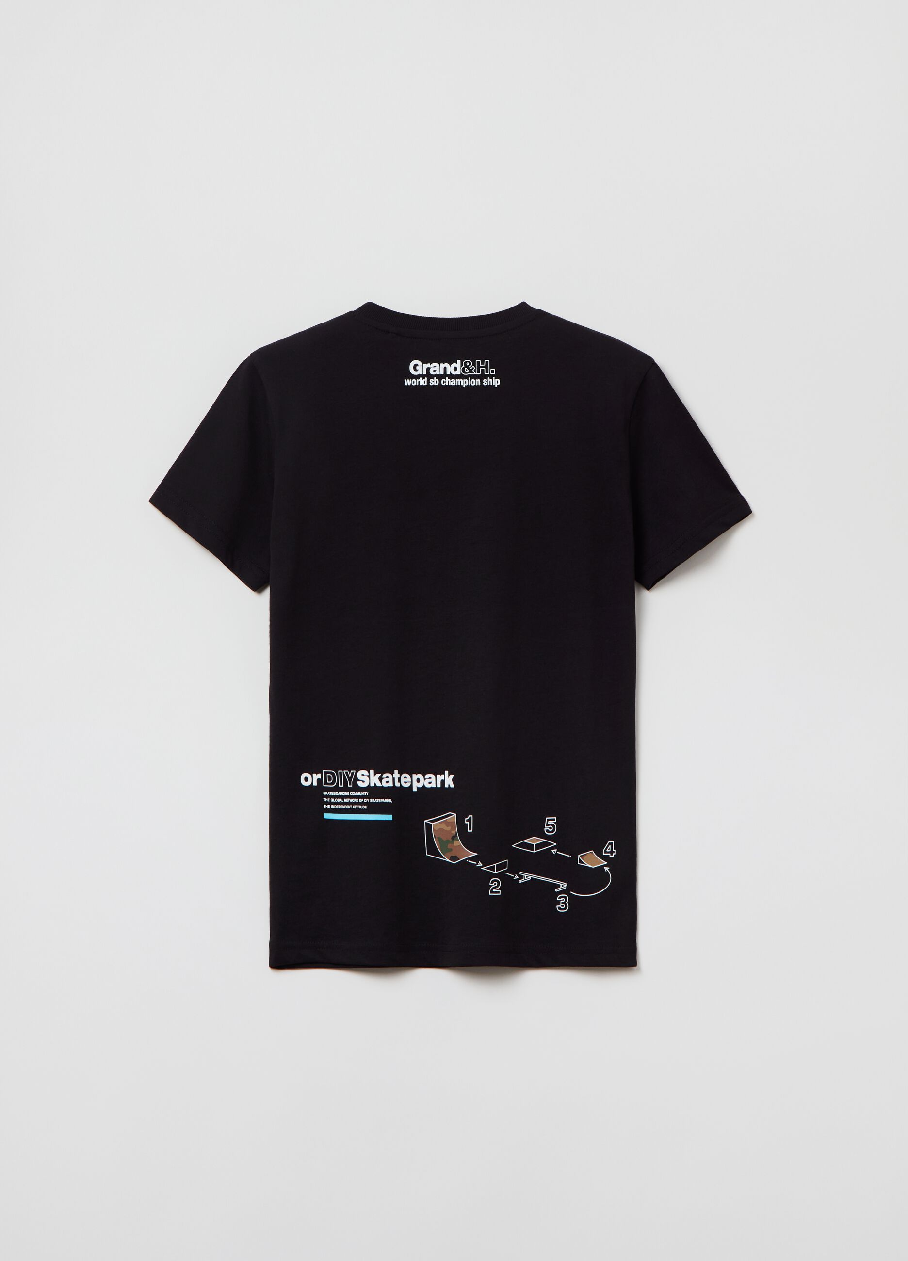 T-shirt in cotone con stampa skatepark
