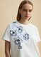Wei&szlig;e Regular-Fit-T-Shirt aus Baumwollmischung mit Blumenstickerei_0