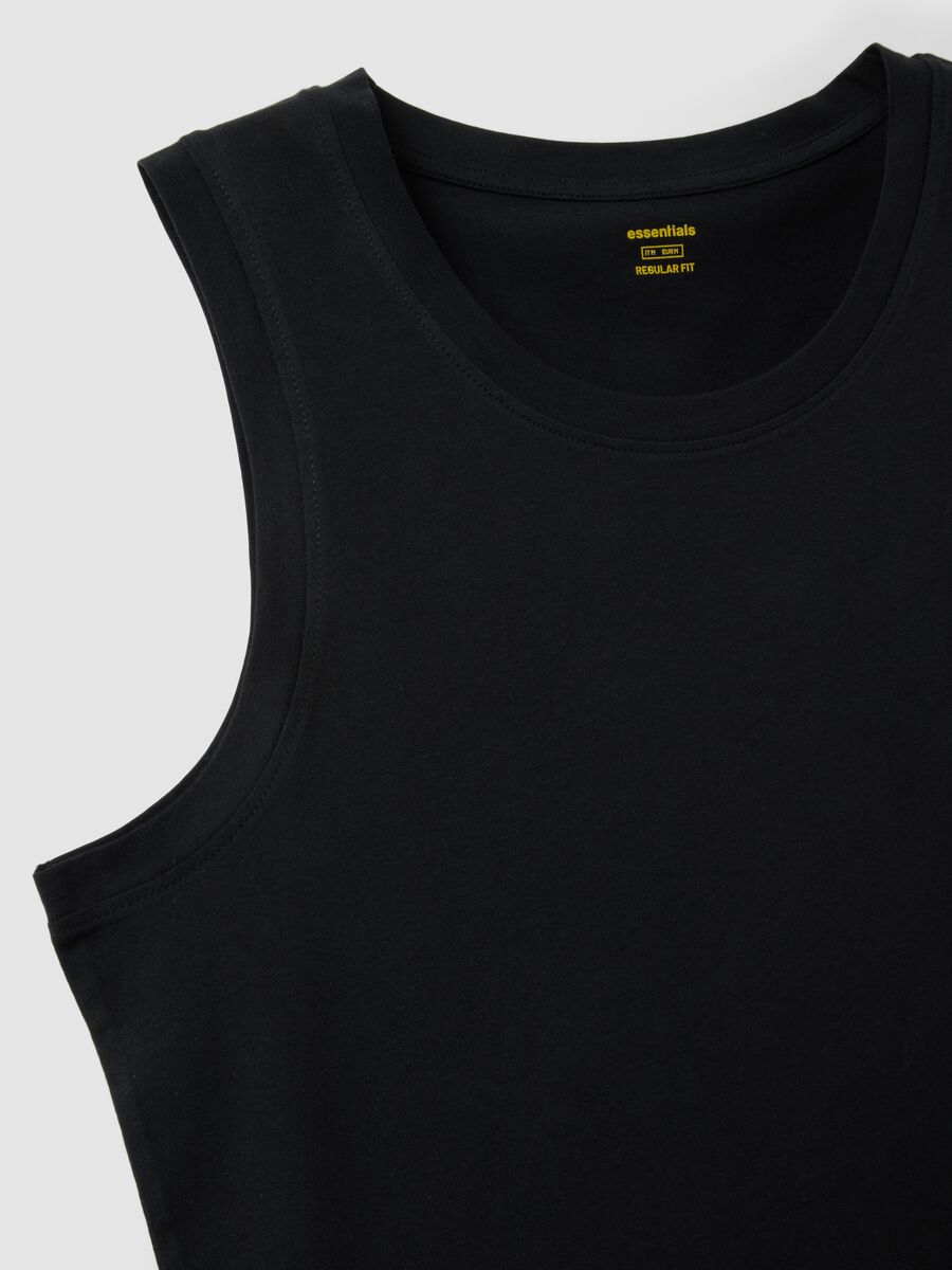 Black pure cotton vest_5