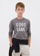 Grey pure organic cotton T-shirt with "Good Game" slogan for boys_1