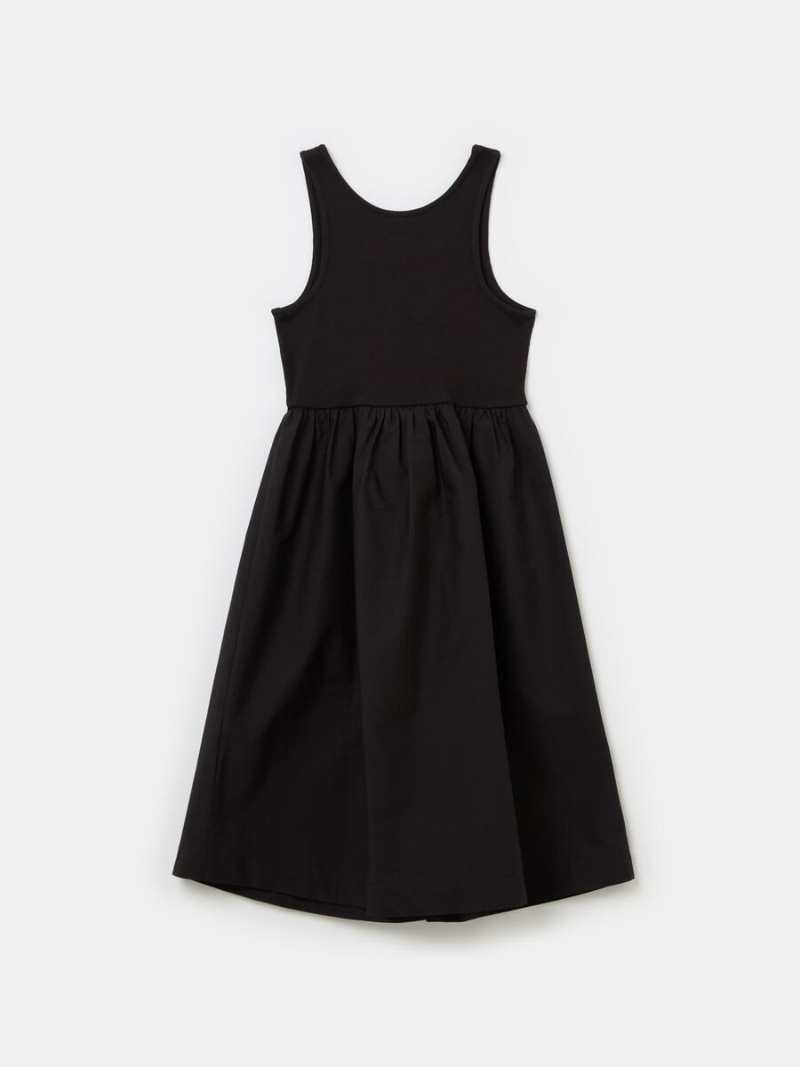 Sleeveless dress with ribbed top_1