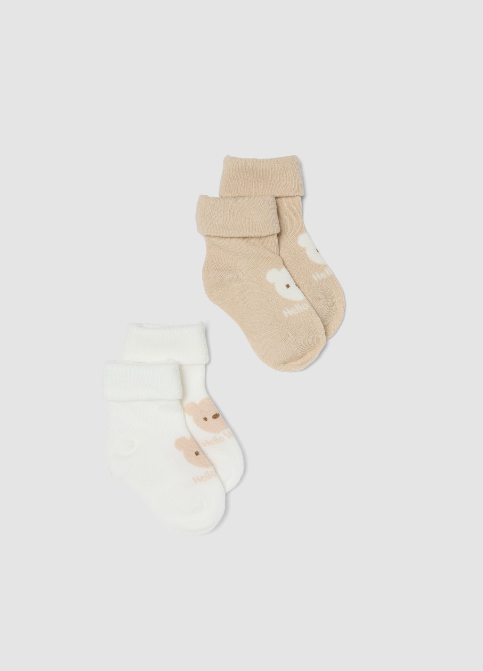 Zweierpack kurze S&ouml;ckchen aus Bio-Baumwollmischung f&uuml;r Neugeborene