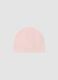 Pink pure organic cotton knitted hat for baby girl_1