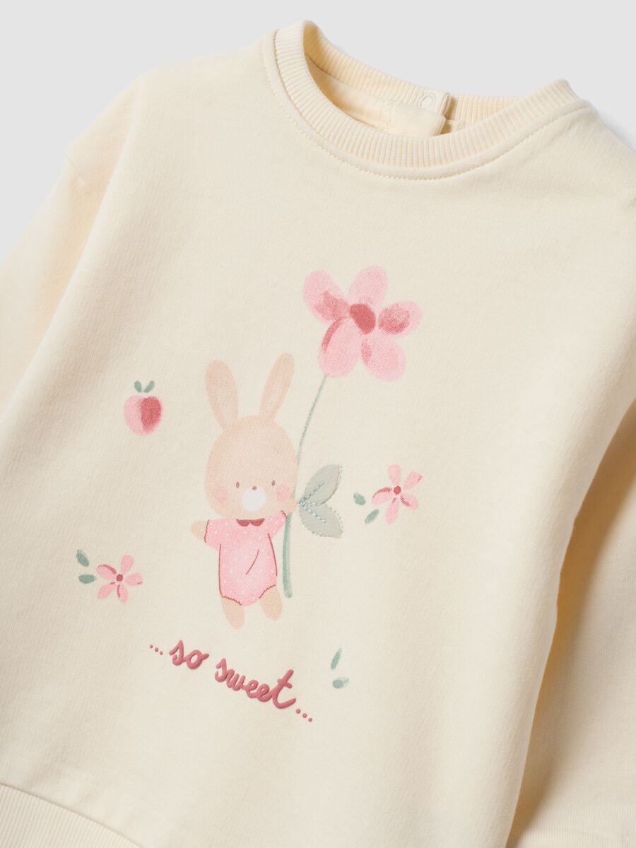 Violett-wei&szlig;es Baby-M&auml;dchen-Set aus Bio-Baumwolle mit H&auml;schen-Print_2