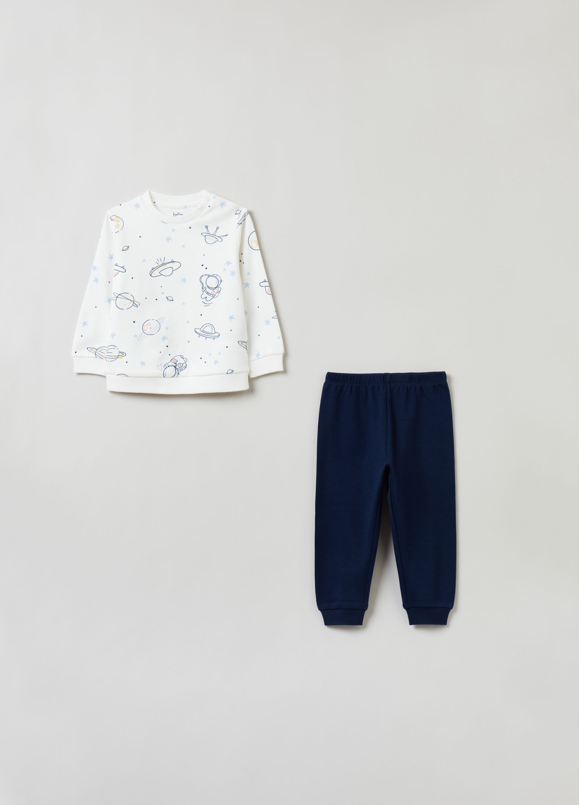 Long cotton pyjamas with print_0