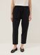 Black regular-fit stretch cotton-blend trousers with buttons_1