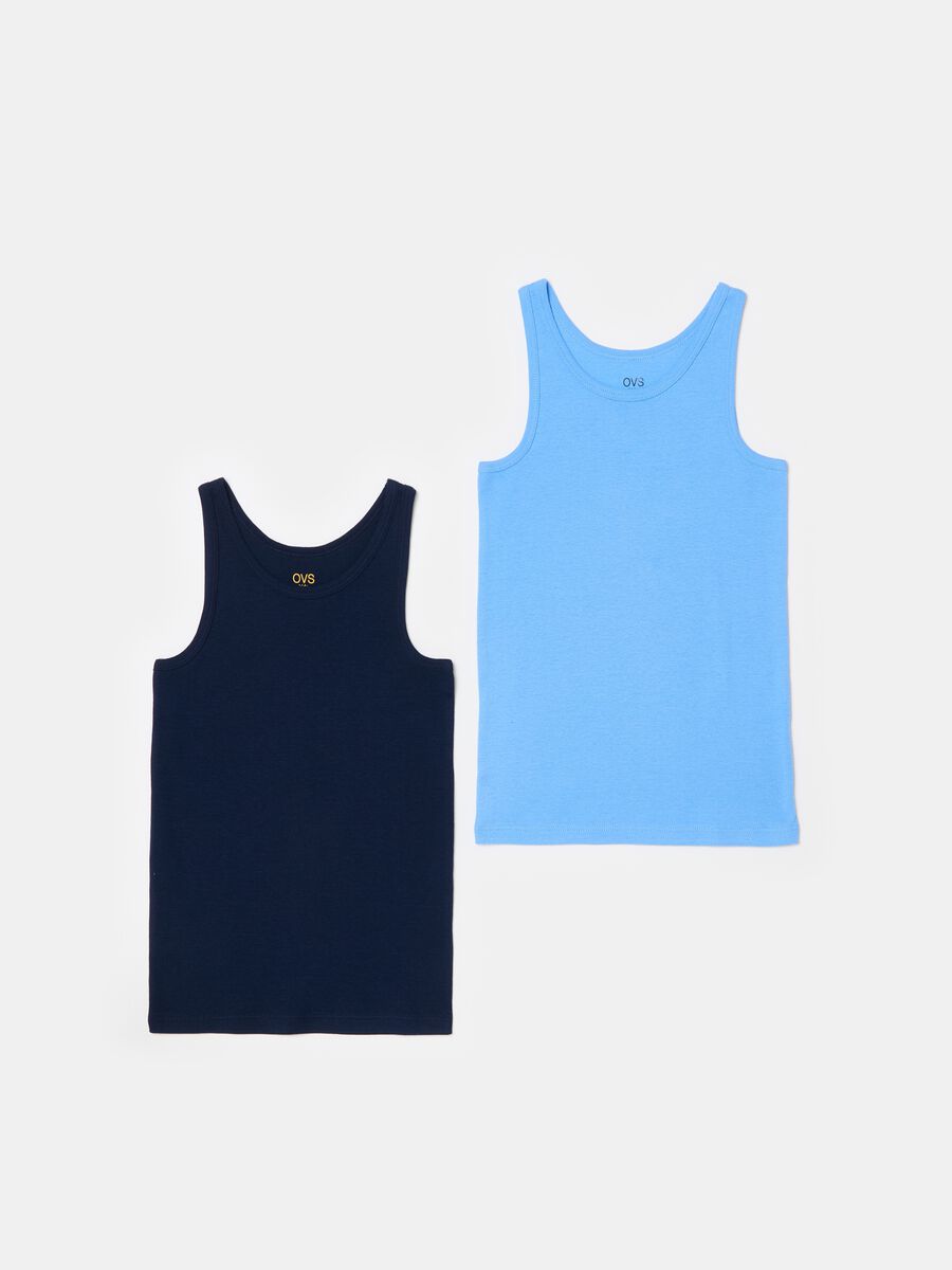 Two-pack racerback vests in organic cotton_0